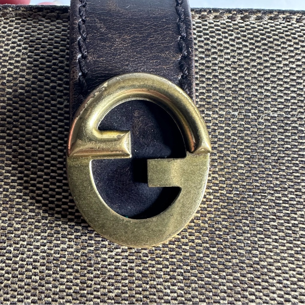 Gucci Rare Canvas & Leather Interlocking GG Compact Bifold Wallet Beige/Brown - Picture 17 of 17